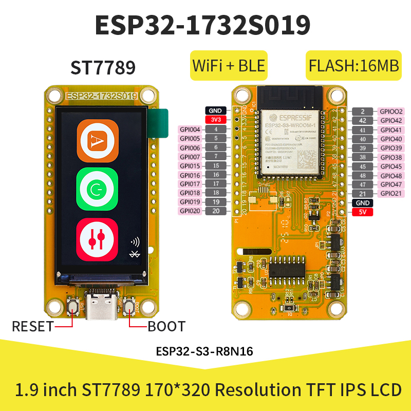 Smart Home Arduino - ESP32-S3 1.9 Inch IPS LCD 170*320