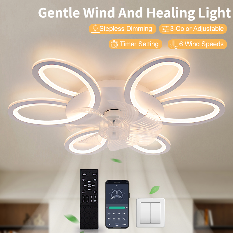 Smart Home Living Room - Ceiling Fan With Lights 25.83in Remote