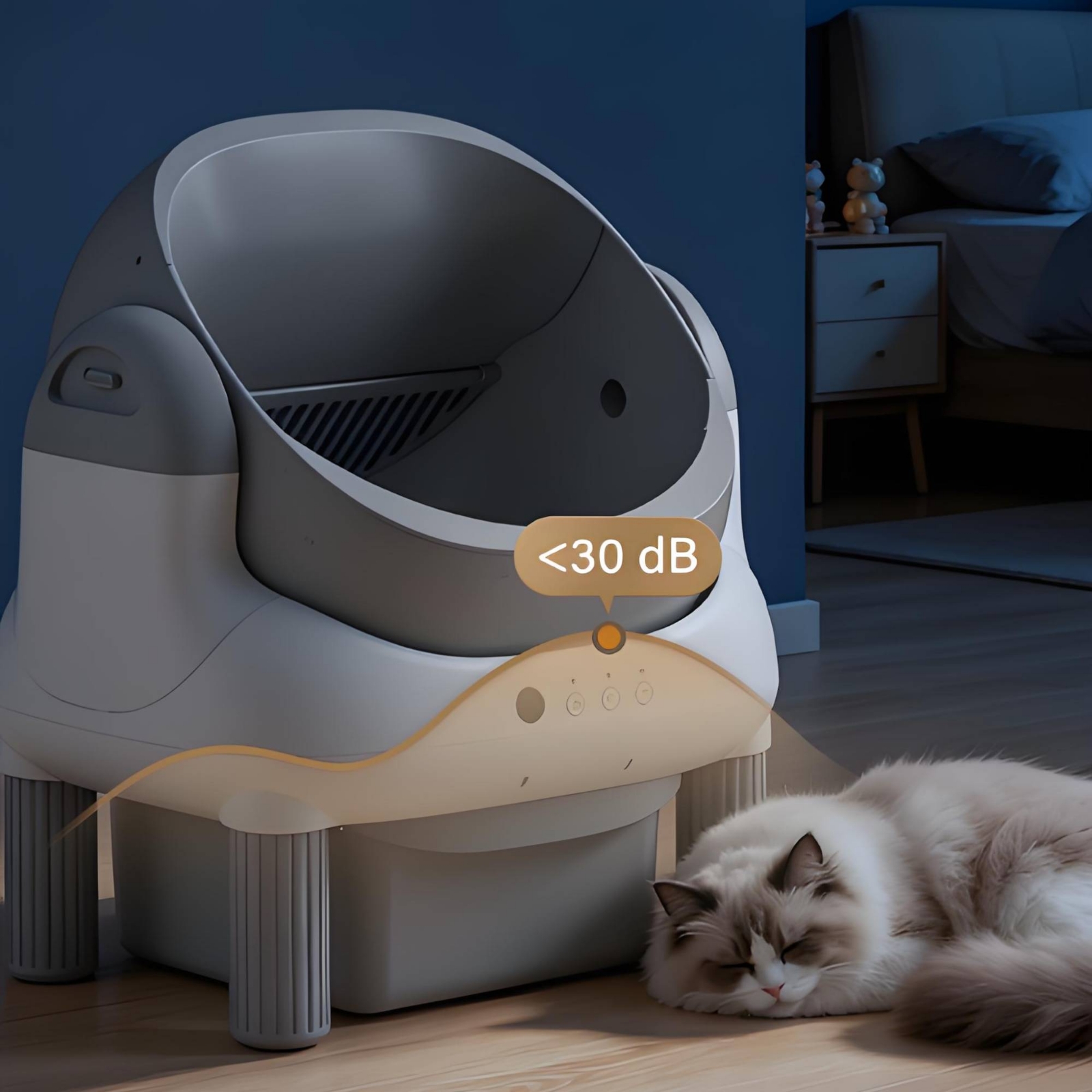 Smart Home Living Room - Litter Box with App Control Large