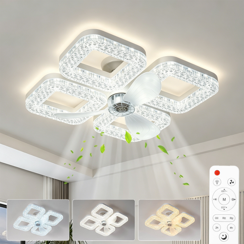 Smart Home Living Room - Smart LED Ceiling Fan Light 48W