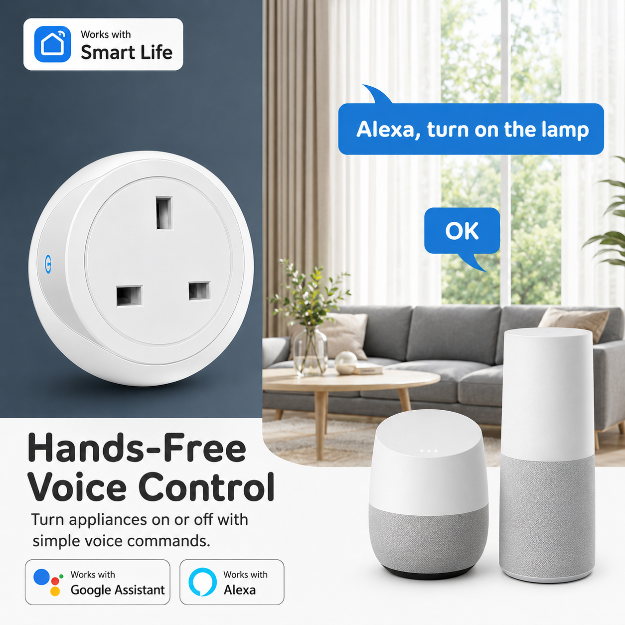 Tuya UK Smart Plug WiFi Blueto - Smart Home Energy App ulasan dan harga