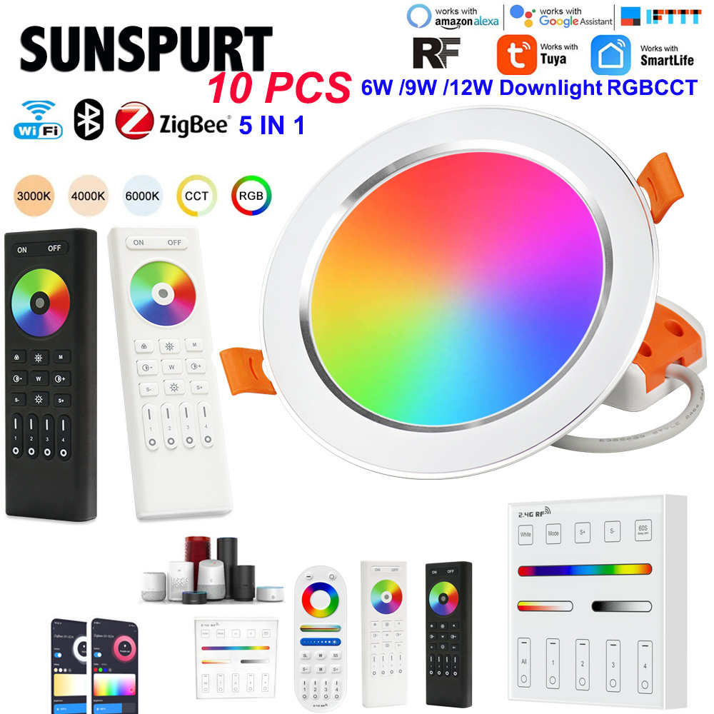 10P 6/9/12W RGB + CCT LED Ligh - Smart Home Living Room ulasan dan harga