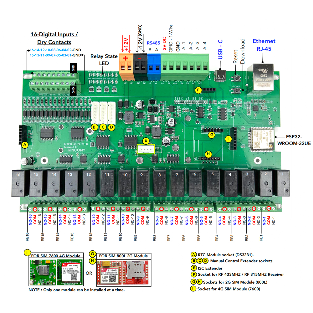 KC868-A16S ESP32 Wifi RS232 US - Smart Home Mqtt ulasan dan harga