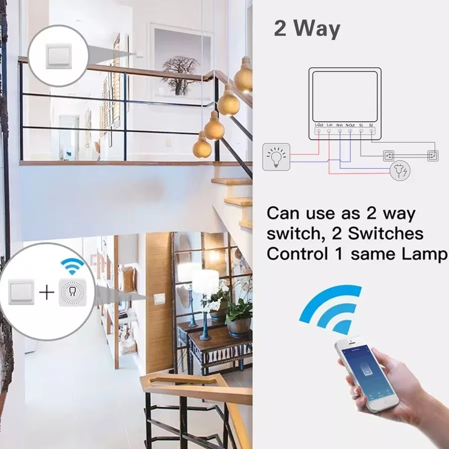 16A 20A WiFi Smart Switch 2-Wa - Smart Home Remote ulasan dan harga