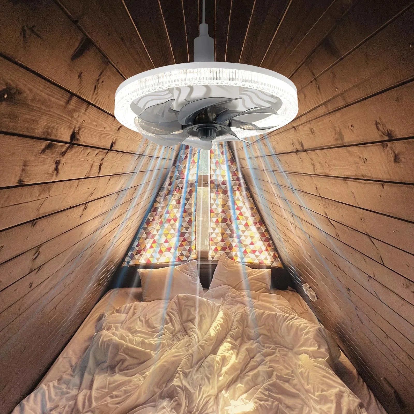 Smart LED Ceiling Fan Light wi - Smart Home Living Room ulasan dan harga