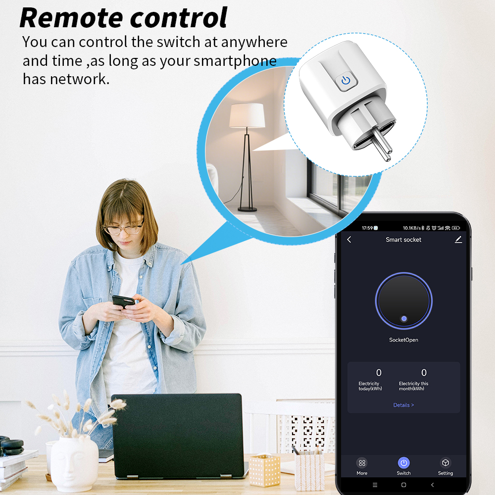 20A/16A EU FR Plug WiFi Smart  - Smart Home Energy App ulasan dan harga