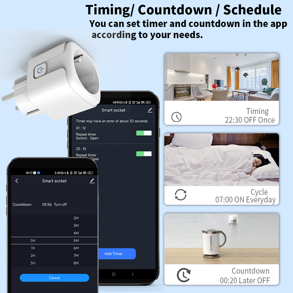 20A/16A EU FR Plug WiFi Smart  - Smart Home Energy App ulasan dan harga