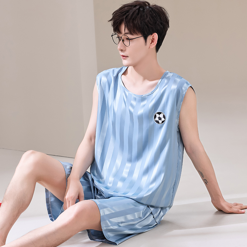 Summer Men Pyjamas Ice Silk Pa - Smart Home Plus ulasan dan harga