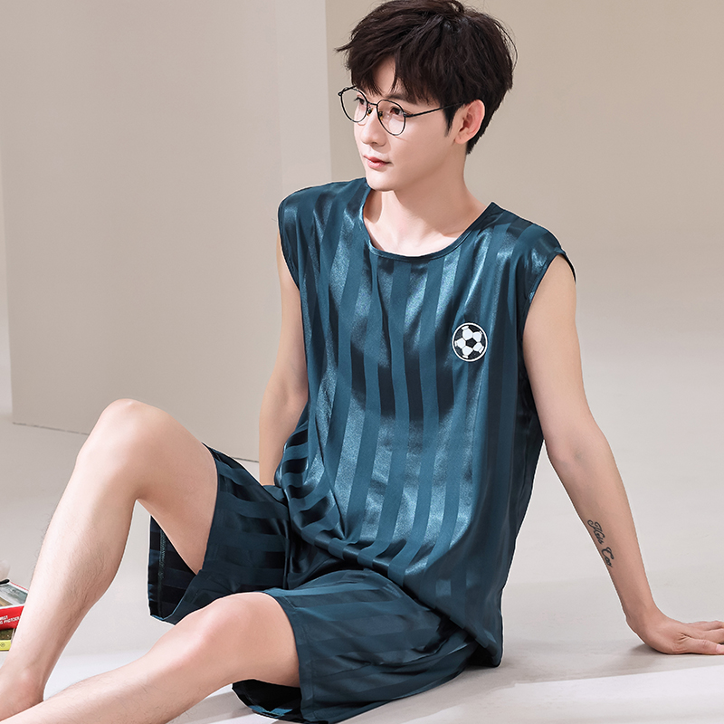 Summer Men Pyjamas Ice Silk Pa - Smart Home Plus ulasan dan harga