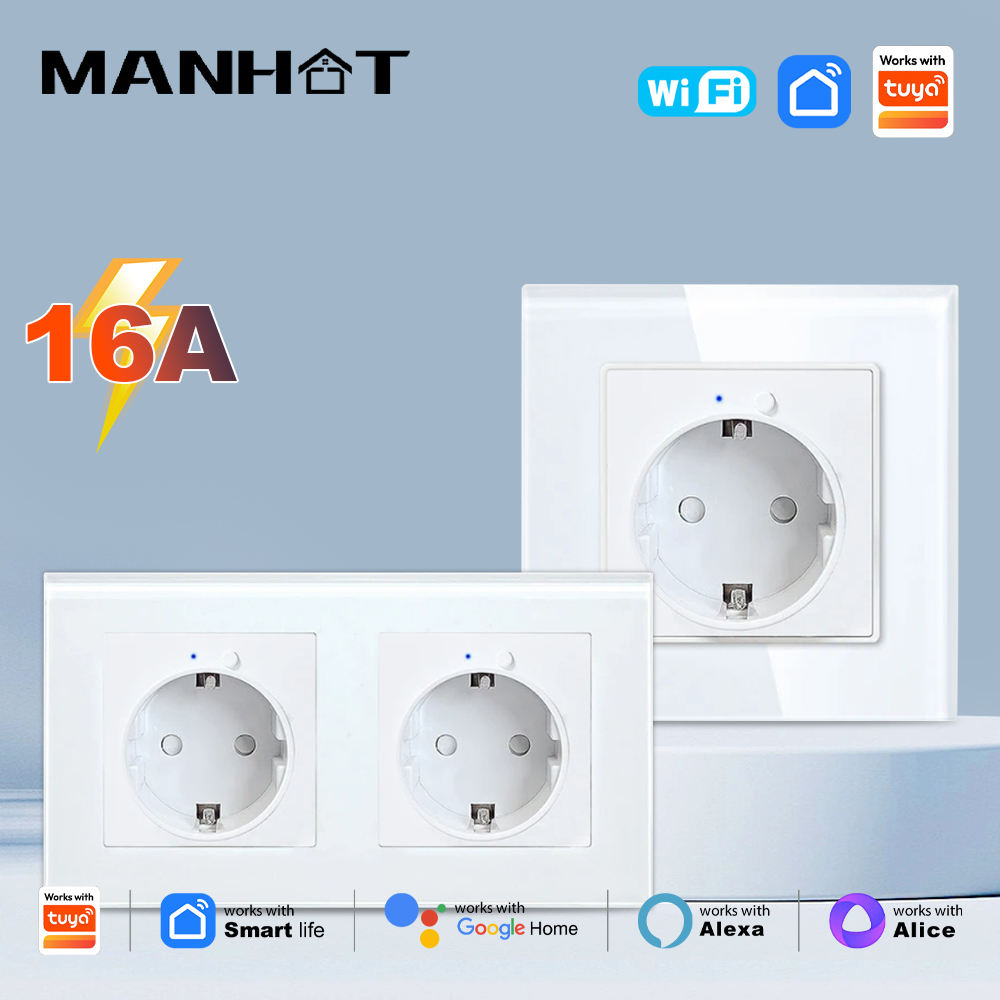 MANHOT WiFi Smart EU Wall Sock - Smart Home Energy App ulasan dan harga