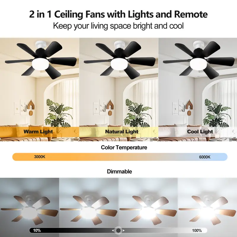 40W Ceiling Fan with Remote Co - Smart Home Living Room ulasan dan harga
