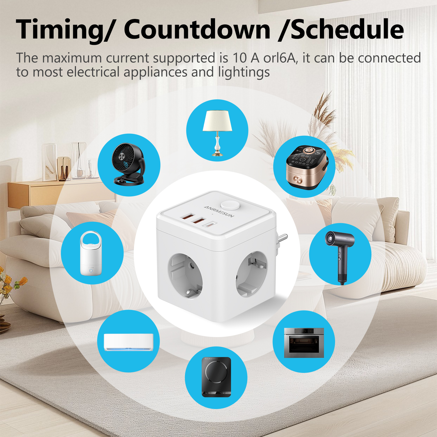 3 EU Plug 2 USB-A 1 Type-C Por - Smart Home Or Smart Home ulasan dan harga