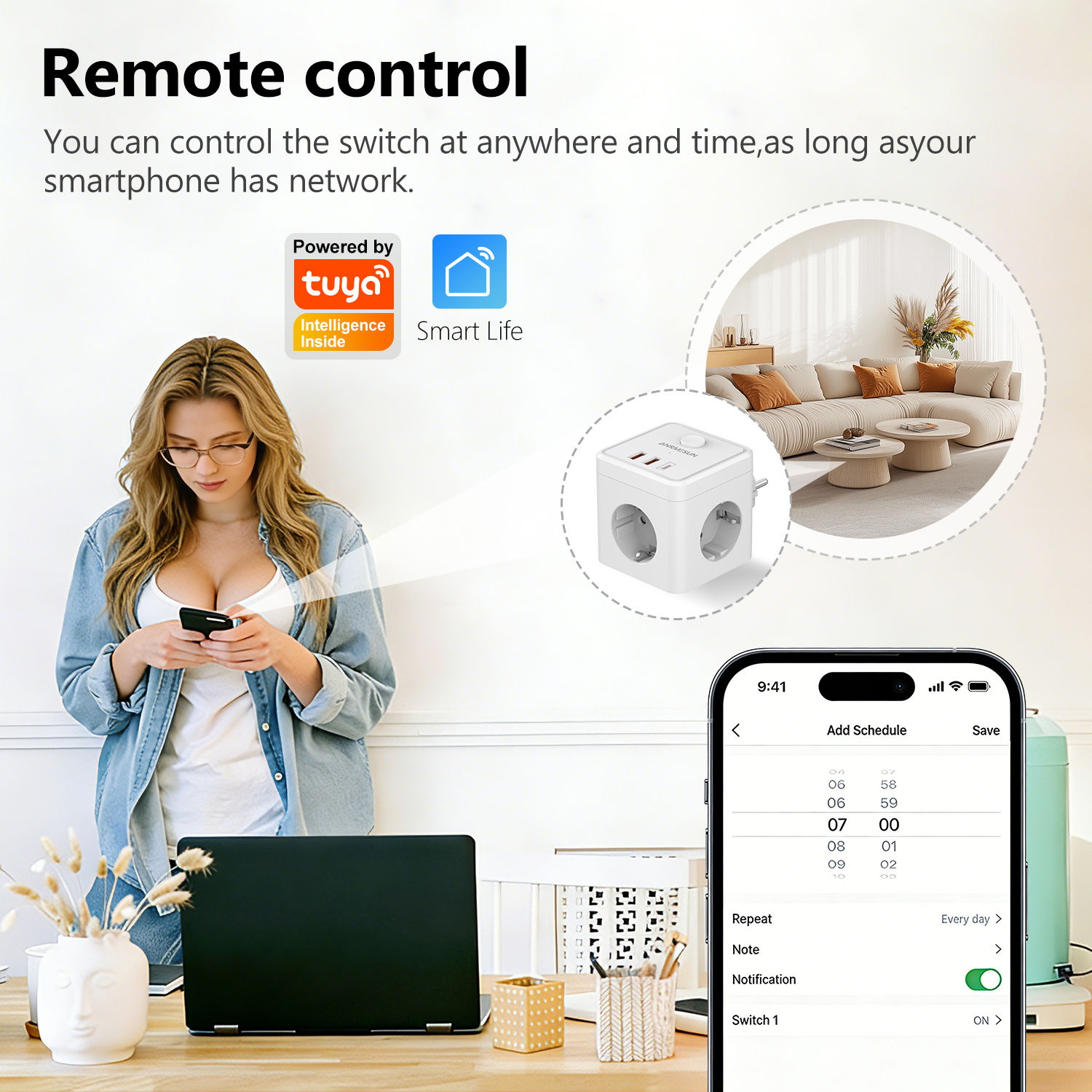 3 EU Plug 2 USB-A 1 Type-C Por - Smart Home Or Smart Home ulasan dan harga