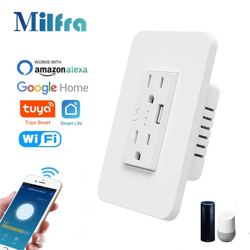 Milfra Wifi Smart Socket Doubl - Smart Home Living Room ulasan dan harga