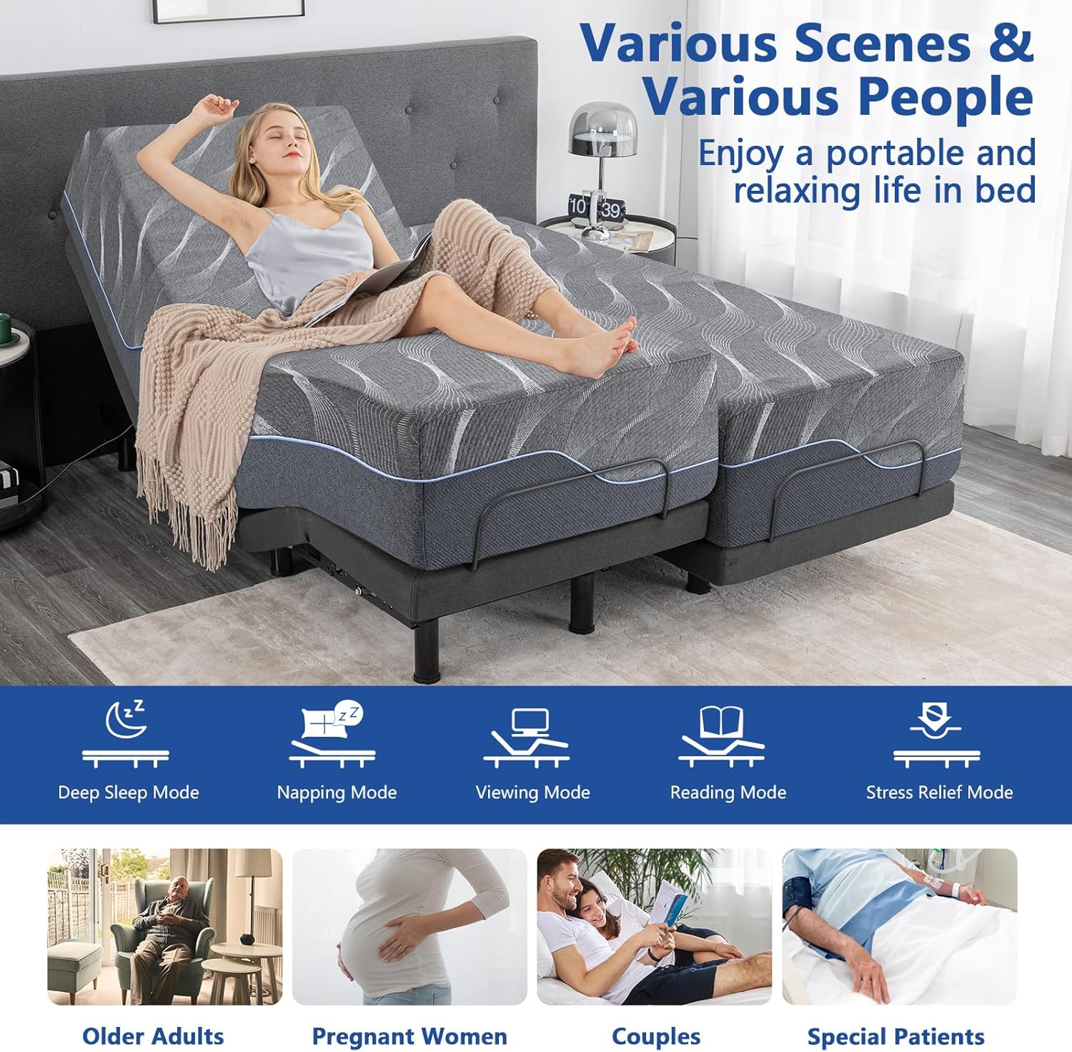 Twin XL Adjustable Bed Frame w - Smart Home Xl ulasan dan harga