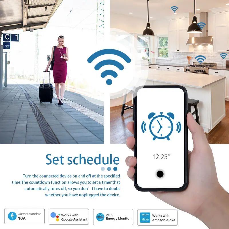 20A EU Smart Plug Wifi Socket  - Smart Home Living Room ulasan dan harga